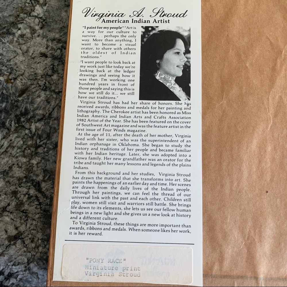 Virginia A. Stroud “Pony Races” Native American - Picture 6 of 9